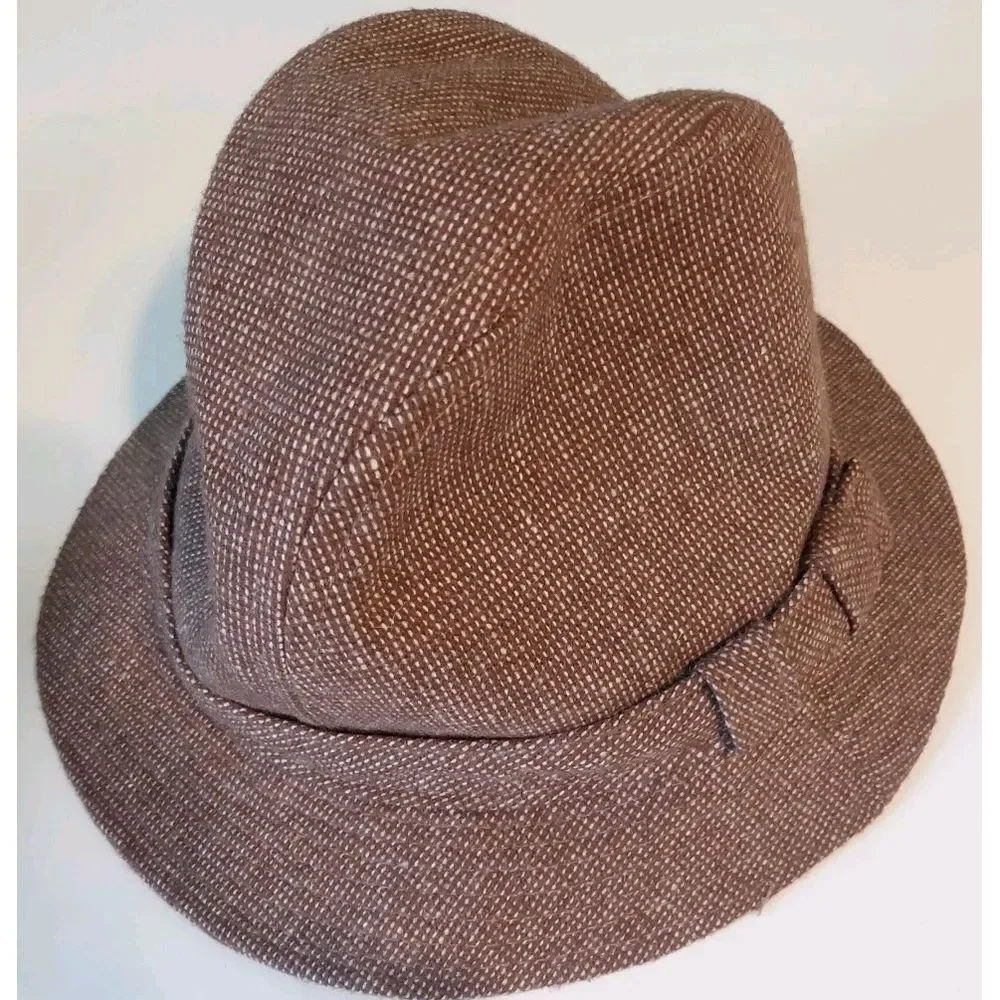 Vintage Country Gentleman Travlr Tweed Fedora Hat‎ L Brown